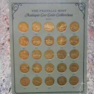 Vintage "Franklin Mint" Collection of Antique Car Coins, 1968